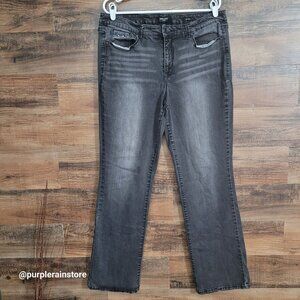 Nine West Jeans Size 16 Skinny Bootcut High Rise Tummy Control Black Wash Denim